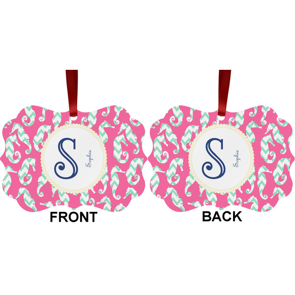 Sea Horses Metal Benilux Ornament - Front and Back (APPROVAL)