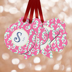 Sea Horses Metal Ornaments - Double Sided w/ Name and Initial