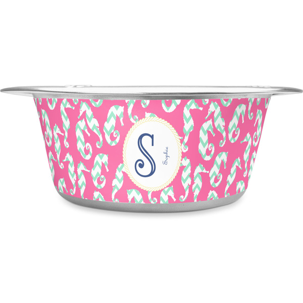Custom Sea Horses Stainless Steel Dog Bowl (Personalized)