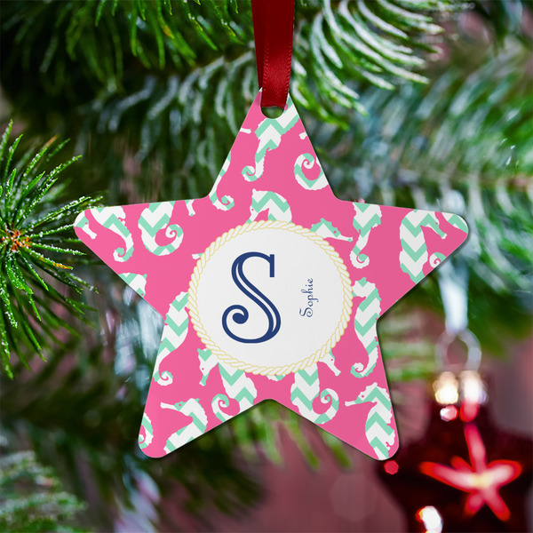 Sea Horses Metal Star Ornament - Lifestyle