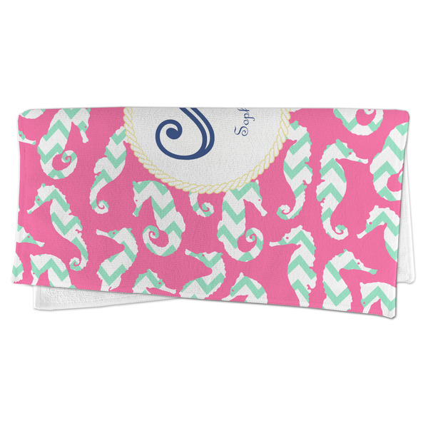 Sea Horses Microfiber Dish Rag - FOLDED (half)