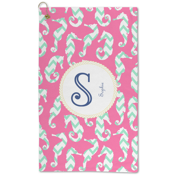 Custom Sea Horses Microfiber Golf Towel - Large (Personalized)