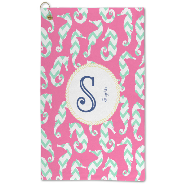 Custom Sea Horses Microfiber Golf Towel - Large (Personalized)