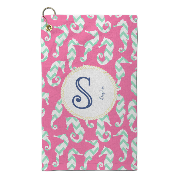 Custom Sea Horses Microfiber Golf Towel - Small (Personalized)