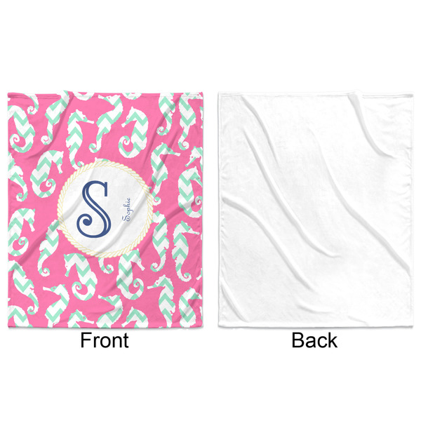 Sea Horses Minky Blanket - 50"x60" - Single Sided - Front & Back