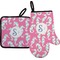Sea Horses Oven Mitt & Pot Holder Set w/ Name and Initial