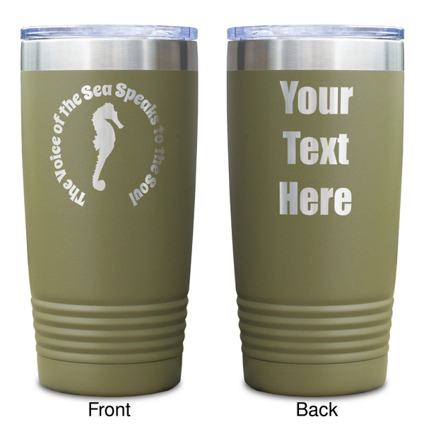 Sea Horses Olive Polar Camel Tumbler - 20oz - Double Sided - Approval