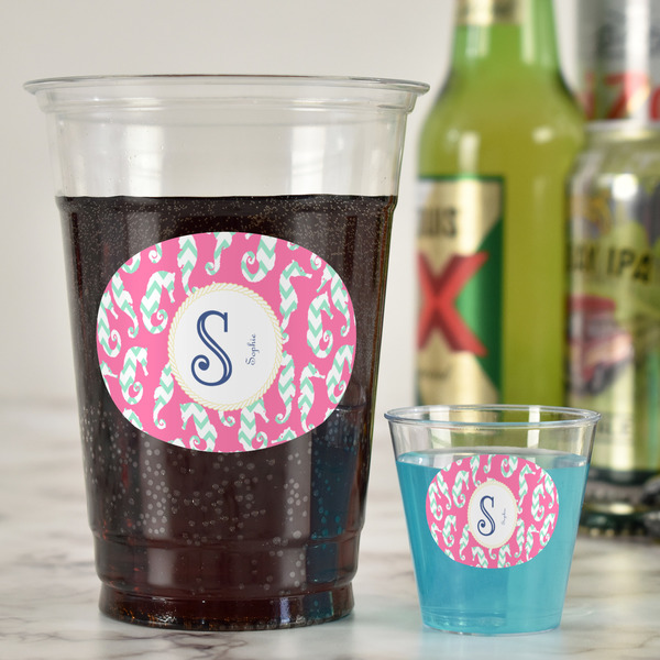 Sea Horses Party Cups - 16oz - In Context