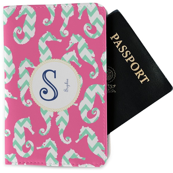 Custom Sea Horses Passport Holder - Fabric (Personalized)