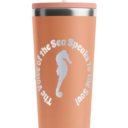 Sea Horses RTIC Everyday Tumbler with Straw - 28oz - Peach - Single-Sided (Personalized)
