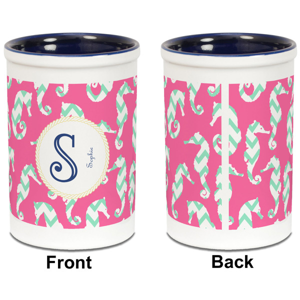 Sea Horses Pencil Holder - Blue - approval