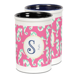 Sea Horses Ceramic Pencil Holder - Large