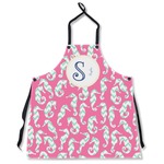 Sea Horses Apron Without Pockets w/ Name and Initial