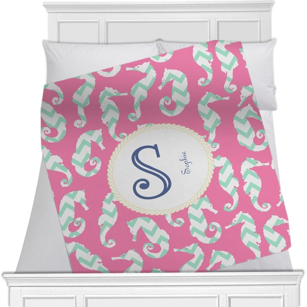 Custom Sea Horses Minky Blanket (Personalized)