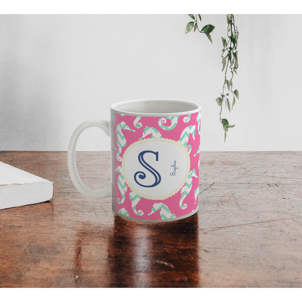 Sea Horses Personalized Coffee Mug - Lifestyle