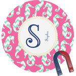 Sea Horses Round Fridge Magnet (Personalized)