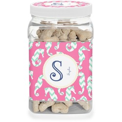 Sea Horses Dog Treat Jar (Personalized)