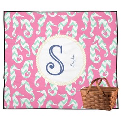 Sea Horses Outdoor Picnic Blanket (Personalized)