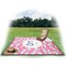 Sea Horses Picnic Blanket - with Basket Hat and Book - in Use
