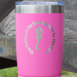 Sea Horses 20 oz Stainless Steel Tumbler - Pink - Double Sided (Personalized)
