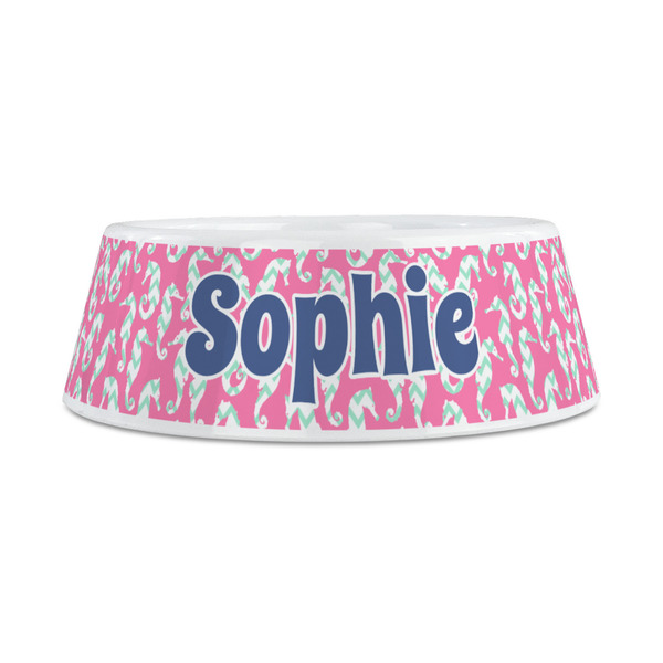 Sea Horses Plastic Dog Bowls - Medium - FRONT