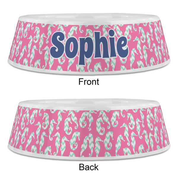 Sea Horses Plastic Pet Bowls - Large - APPROVAL