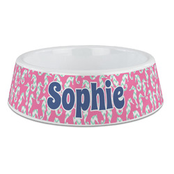 Sea Horses Plastic Dog Bowl - Large (Personalized)