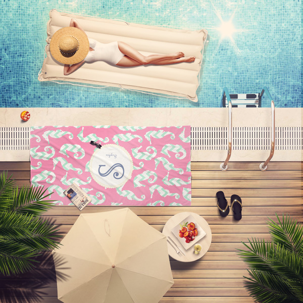 Sea Horses Pool Towel Lifestyle