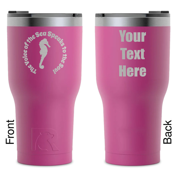 Custom Sea Horses RTIC Tumbler - Magenta - Laser Engraved - Double-Sided (Personalized)