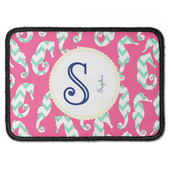 Sea Horses Iron On Rectangle Patch w/ Name and Initial