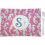 Sea Horses Glass Rectangular Appetizer / Dessert Plate (Personalized)