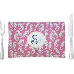 Sea Horses Rectangular Glass Lunch / Dinner Plate - Single or Set (Personalized)
