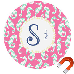 Sea Horses Round Car Magnet - 6" (Personalized)