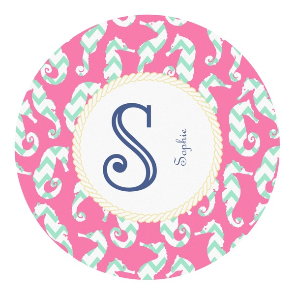 Custom Sea Horses Round Decal - Small (Personalized)
