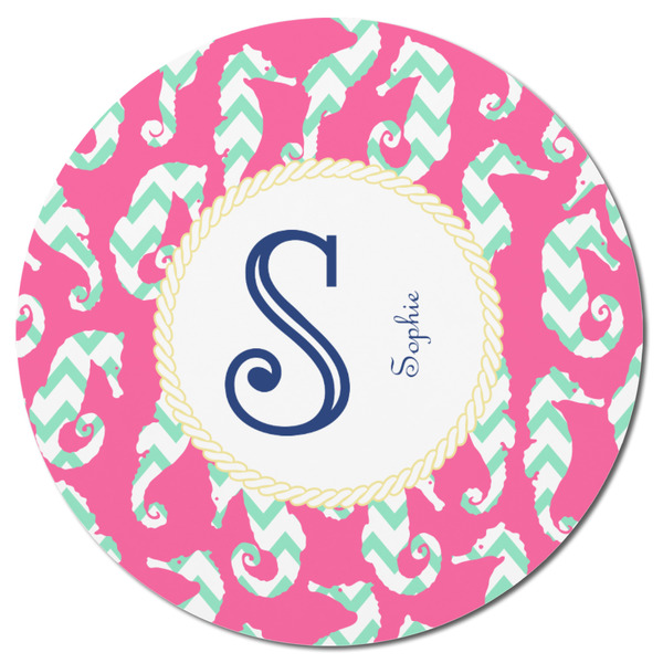 Sea Horses Round Fridge Magnet - FRONT