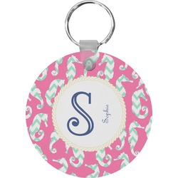 Sea Horses Round Plastic Keychain (Personalized)