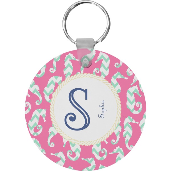 Sea Horses Round Keychain (Personalized)