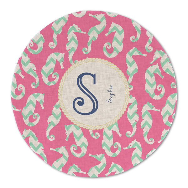 Sea Horses Round Linen Placemats - FRONT (Double Sided)