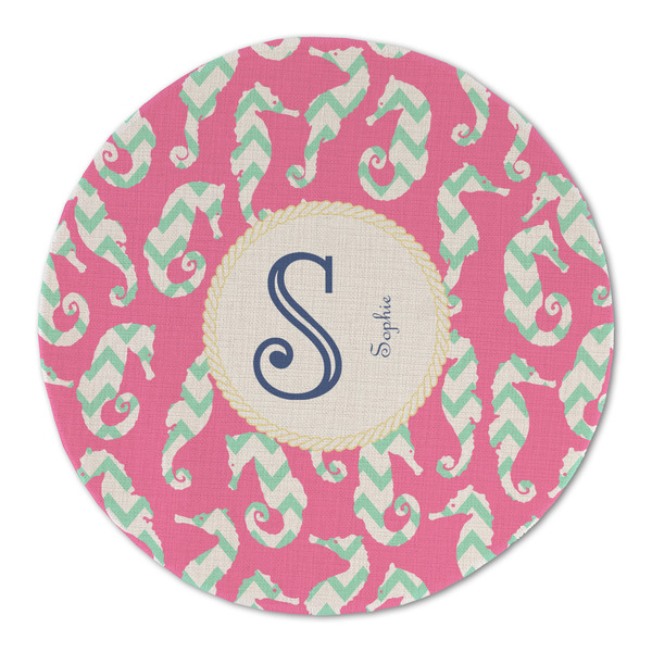 Custom Sea Horses Round Linen Placemat (Personalized)