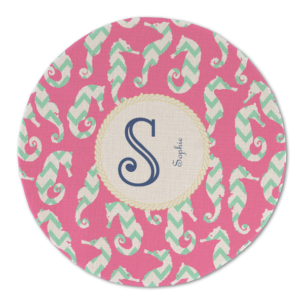 Sea Horses Round Linen Placemats - FRONT (Single Sided)