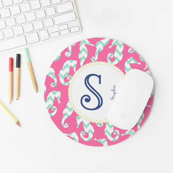 Sea Horses Round Mousepad - LIFESTYLE 2