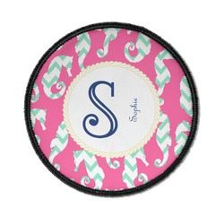 Sea Horses Iron On Round Patch w/ Name and Initial