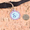 Sea Horses Round Pet ID Tag - Large - In Context