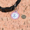 Sea Horses Round Pet ID Tag - Small - In Context