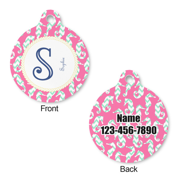 Sea Horses Round Pet Tag - Front & Back