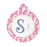 Sea Horses Round Pet ID Tag - Small (Personalized)