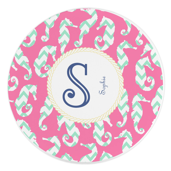 Custom Sea Horses Round Stone Trivet (Personalized)