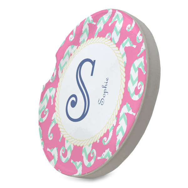 Sea Horses Sandstone Car Coaster - STANDING ANGLE