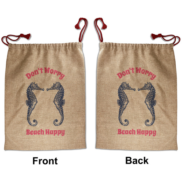 Custom Sea Horses Santa Sack - Front & Back (Personalized)