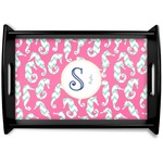 Sea Horses Black Wooden Tray - Small (Personalized)